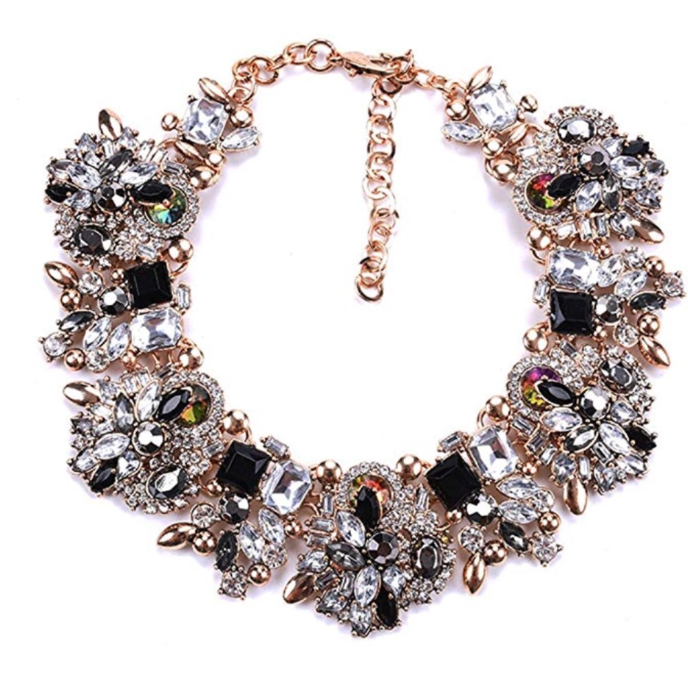 Bib  Statement Necklace Colorful Crystal Diamanté Collar